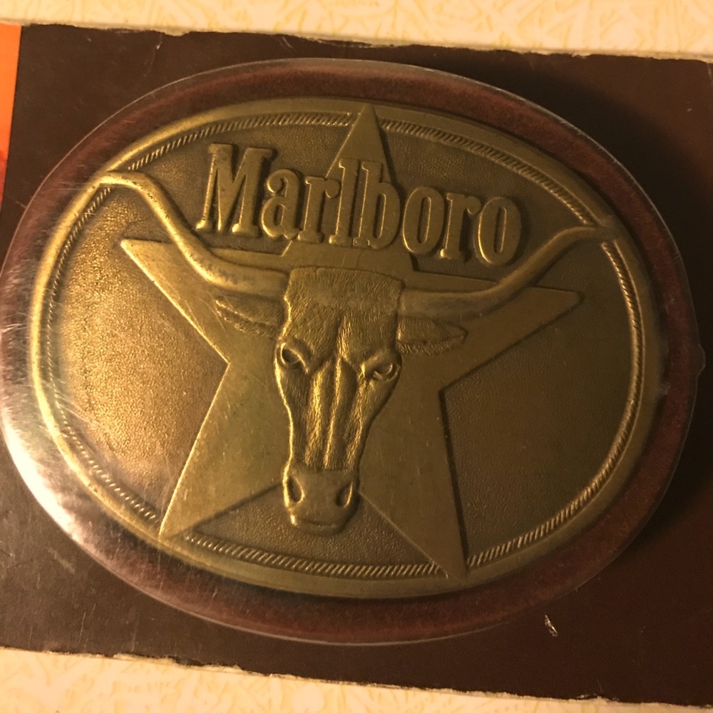 **SOLD**Vintage 1985 Marlboro brass belt buckle